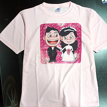 粉色圓領吸濕排汗衫-雙面印